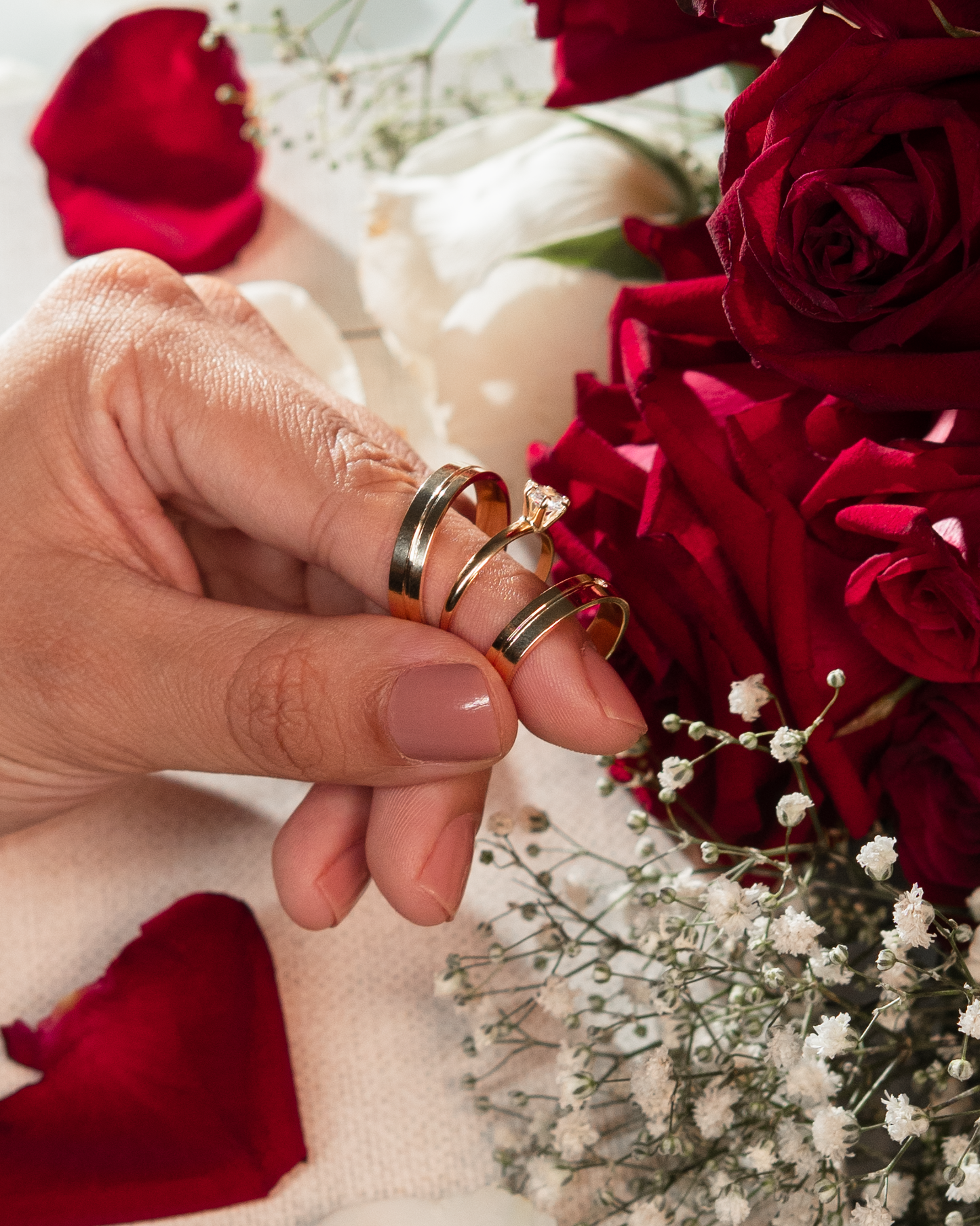 Conjunto Alianças Banhada Ouro 18K 4mm - Barcelona