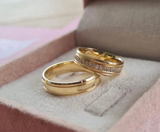 Conjunto Alianças de Moeda Antiga - Banff 4mm