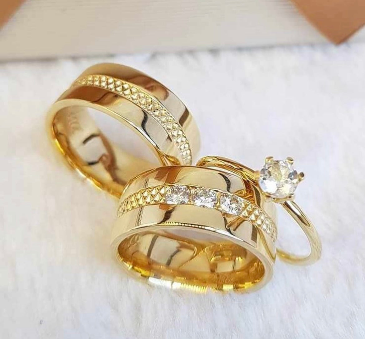 Conjunto Alianças de Moeda Antiga - Chama Viva 6mm