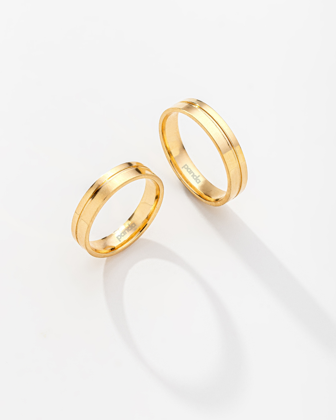 Conjunto Alianças Banhada Ouro 18K 4mm - Barcelona