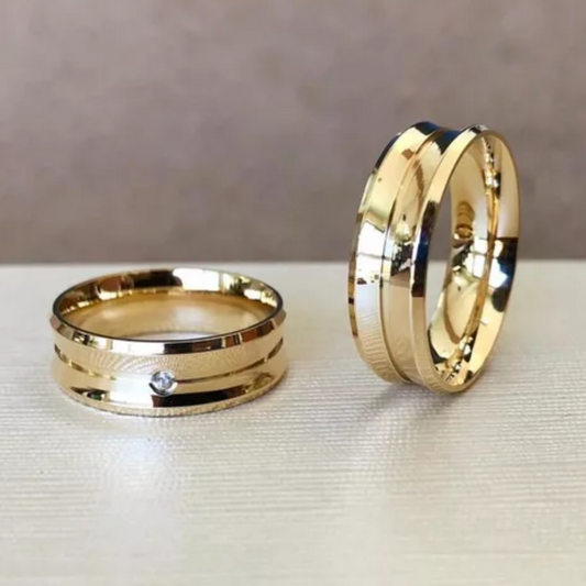 Conjunto Alianças de Moeda Antiga - Edimburgo 6mm