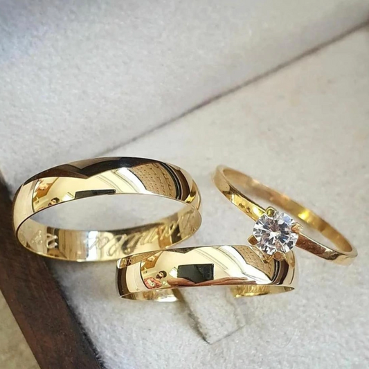 Conjunto Alianças de Moeda Antiga - Meu Abrigo 6mm