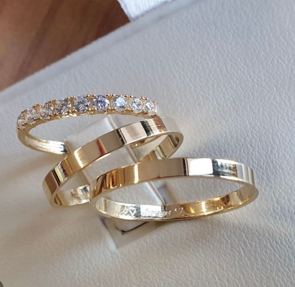 Conjunto Alianças de Moeda Antiga - Zermatt 4mm