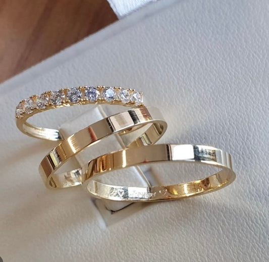 Conjunto Alianças de Moeda Antiga - Zermatt 4mm