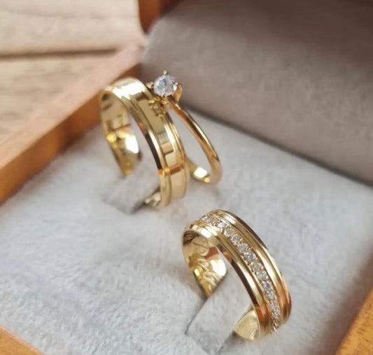 Conjunto Alianças de Moeda Antiga - Banff 4mm