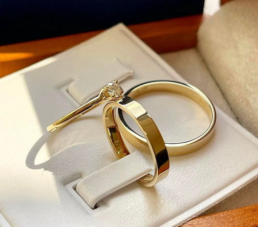 Conjunto Alianças de Moeda Antiga - Veneza Encantada 3mm