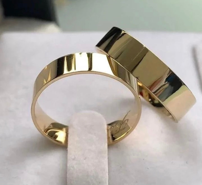 Conjunto Alianças de Moeda Antiga - Elo Infinito 6mm
