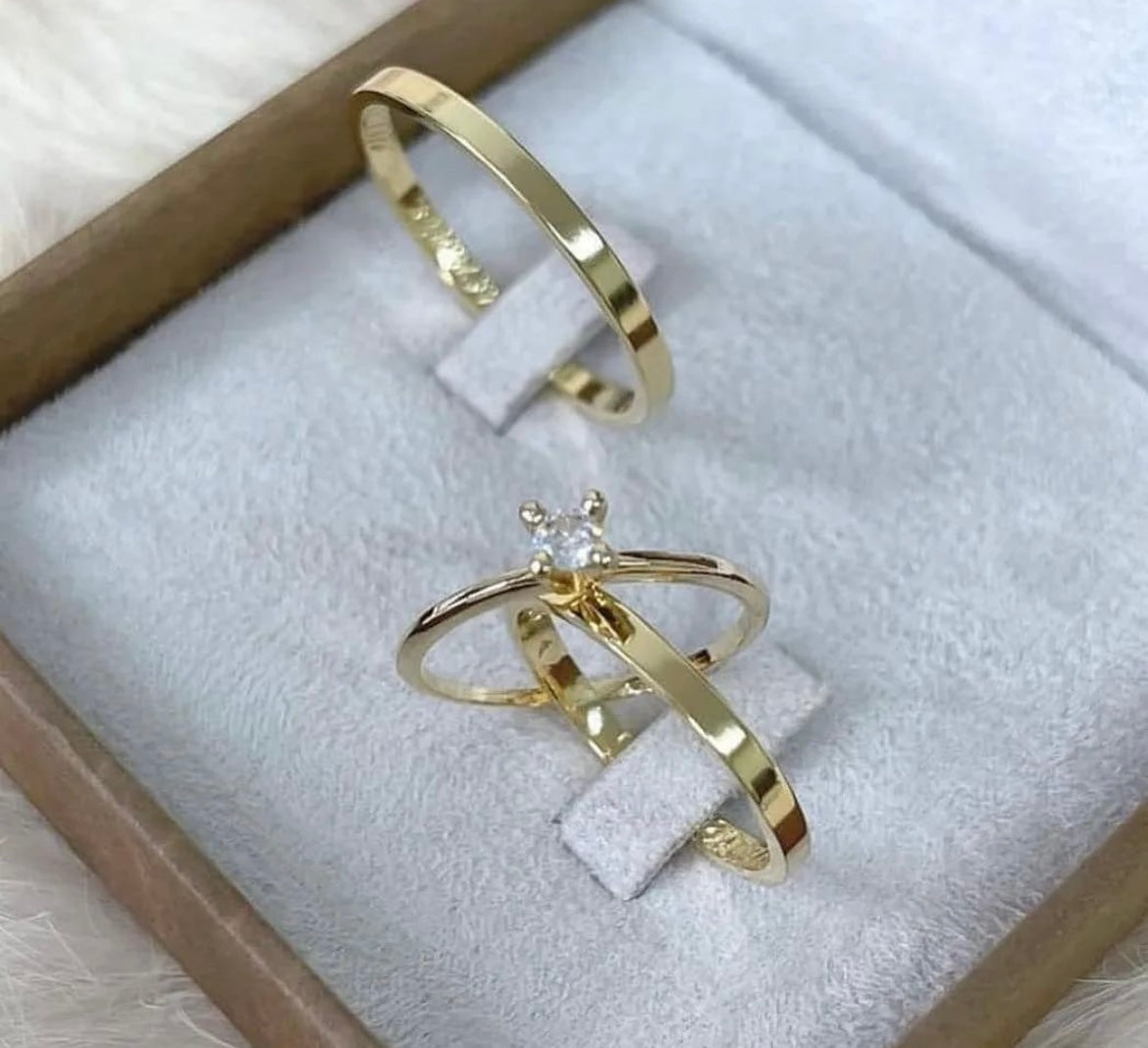 Conjunto Alianças de Moeda Antiga - Fortaleza 2mm