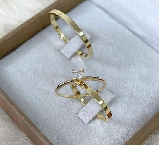 Conjunto Alianças de Moeda Antiga - Fortaleza 2mm