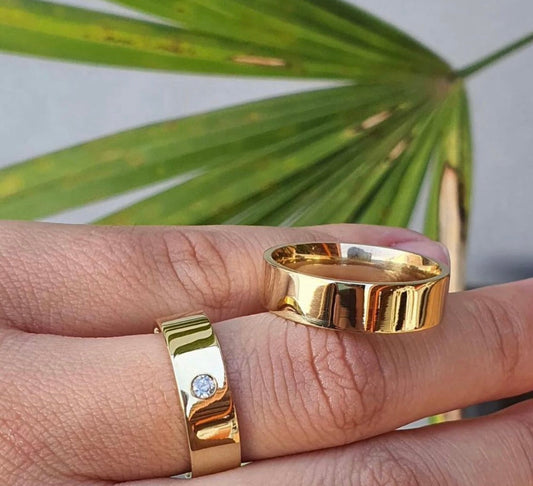 Conjunto Alianças de Moeda Antiga - Seychelles 6mm