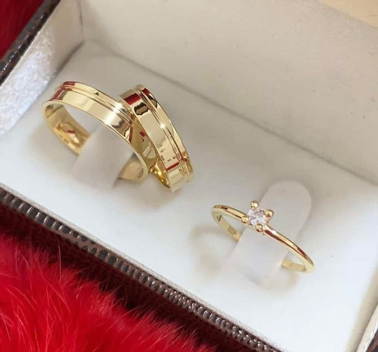 Conjunto Alianças de Moeda Antiga - Estocolmo 5mm