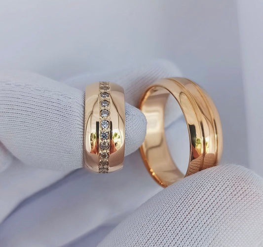 Conjunto Alianças de Moeda Antiga - Santorini 7mm