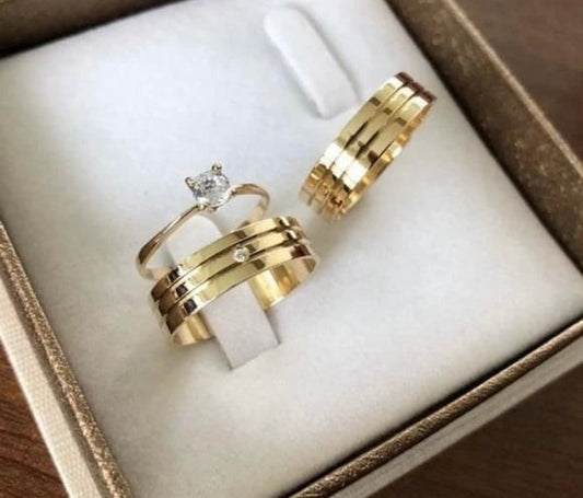Conjunto Alianças de Moeda Antiga - Veneza 6mm