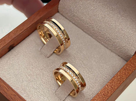 Conjunto Alianças de Moeda Antiga - Machu Picchu 8mm