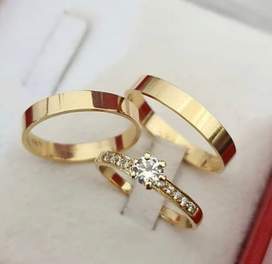 Conjunto Alianças de Moeda Antiga - Linda 3mm