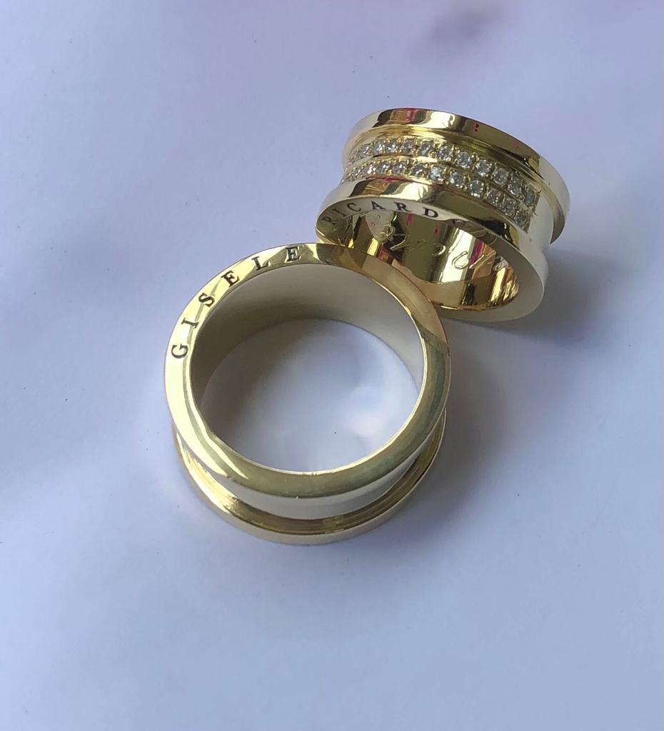 Conjunto Alianças de Moeda Antiga - Amor Eterno 9mm