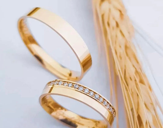 Conjunto Alianças de Moeda Antiga - Roma 4mm