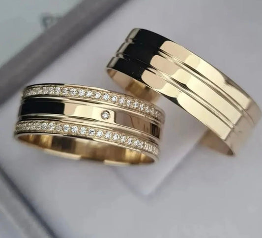 Conjunto Alianças de Moeda Antiga - Fernando de Noronha 6mm