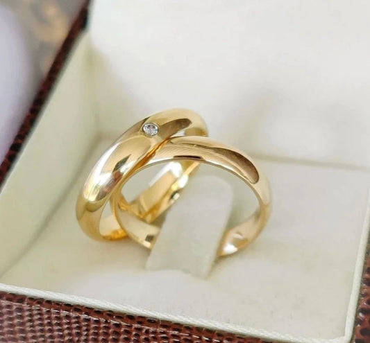 Conjunto Alianças de Moeda Antiga - Sonho Dourado 4mm